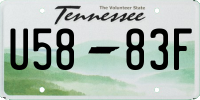 TN license plate U5883F