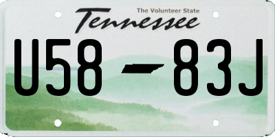 TN license plate U5883J