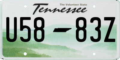 TN license plate U5883Z