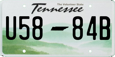 TN license plate U5884B
