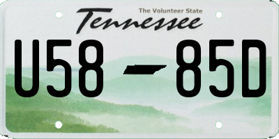 TN license plate U5885D