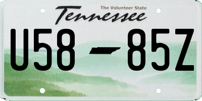 TN license plate U5885Z