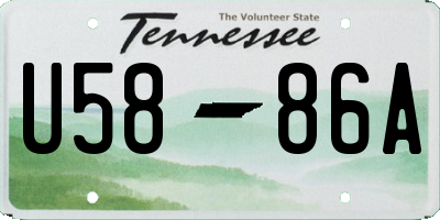 TN license plate U5886A
