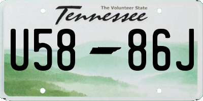 TN license plate U5886J