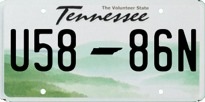 TN license plate U5886N