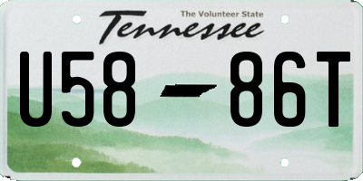 TN license plate U5886T