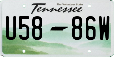 TN license plate U5886W