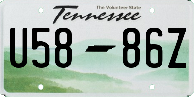 TN license plate U5886Z