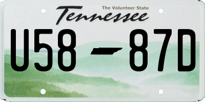 TN license plate U5887D
