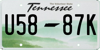TN license plate U5887K