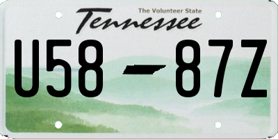 TN license plate U5887Z