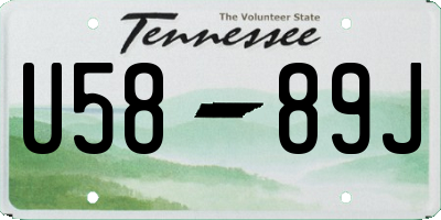 TN license plate U5889J