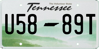 TN license plate U5889T