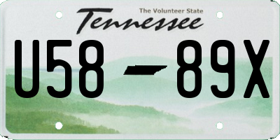 TN license plate U5889X