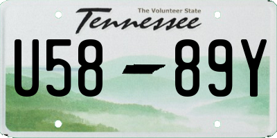TN license plate U5889Y