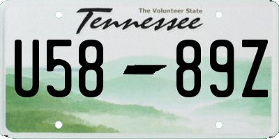 TN license plate U5889Z