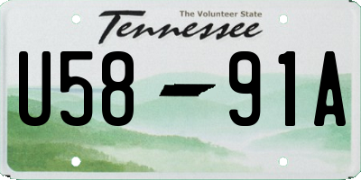 TN license plate U5891A