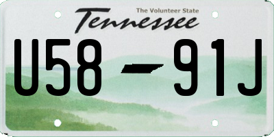 TN license plate U5891J