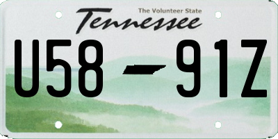 TN license plate U5891Z