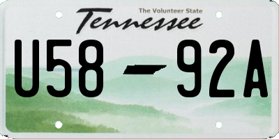 TN license plate U5892A