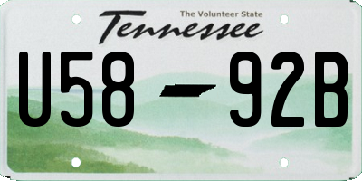 TN license plate U5892B