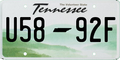 TN license plate U5892F