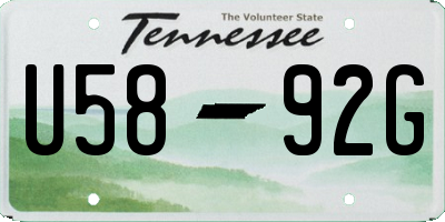 TN license plate U5892G
