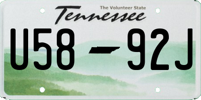 TN license plate U5892J
