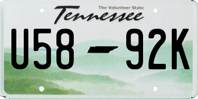 TN license plate U5892K