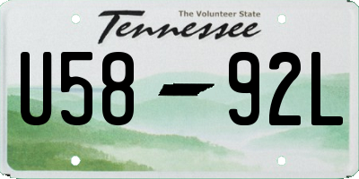 TN license plate U5892L