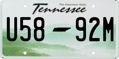 TN license plate U5892M