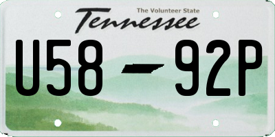 TN license plate U5892P