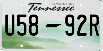 TN license plate U5892R