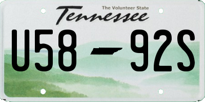 TN license plate U5892S