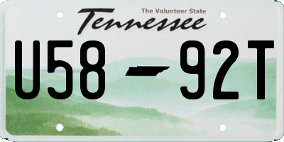 TN license plate U5892T