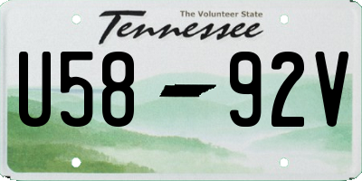 TN license plate U5892V