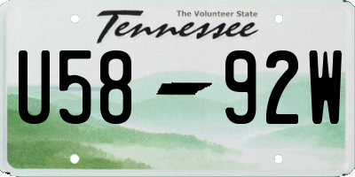 TN license plate U5892W