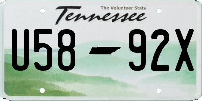 TN license plate U5892X