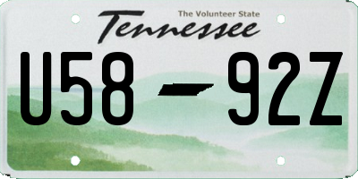 TN license plate U5892Z