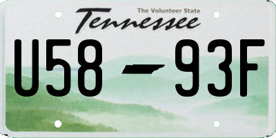 TN license plate U5893F