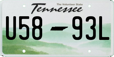 TN license plate U5893L