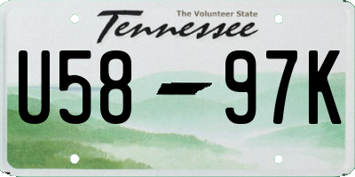 TN license plate U5897K