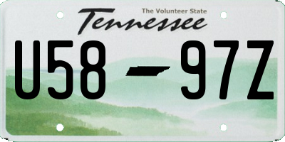 TN license plate U5897Z