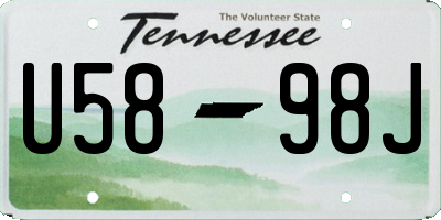 TN license plate U5898J