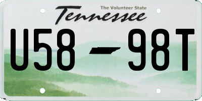 TN license plate U5898T