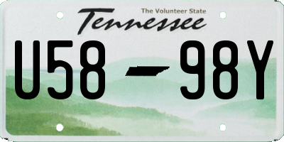 TN license plate U5898Y