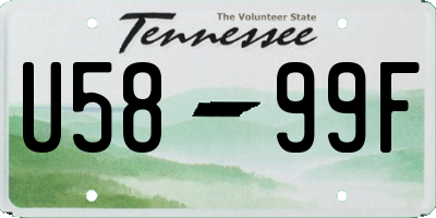 TN license plate U5899F