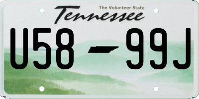 TN license plate U5899J