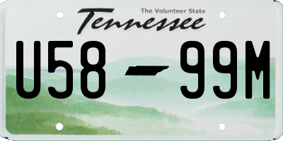TN license plate U5899M