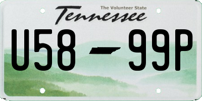 TN license plate U5899P